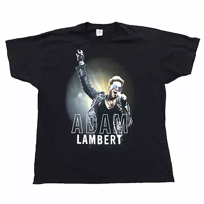 Buy Adam Lambert X Queen Official Tour T-Shirt UK Size XXL 2XL Black Graphic Print • 34.99£