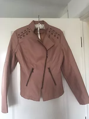 Buy Pink Leatherette Biker Jacket M/12 • 5£