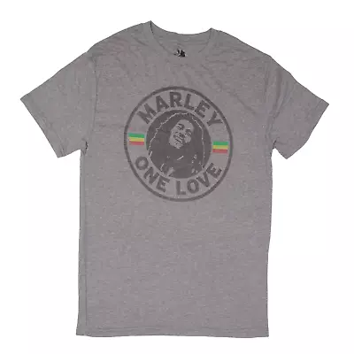 Buy ZION Bob Marley One Love Band T-Shirt Grey Short Sleeve Mens S • 13.99£