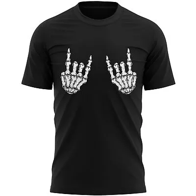 Buy Skeleton Rock Hands T Shirt Slogan Halloween Funny Gifts For Men Him Fancy Dr... • 13.99£