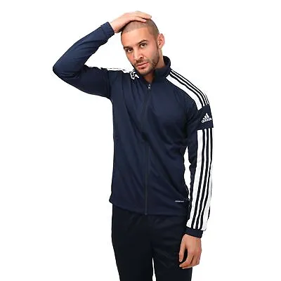 Buy Men's Jacket Adidas Squadra Slim Fit Full Zip Training Track Top In Blue • 34.99£