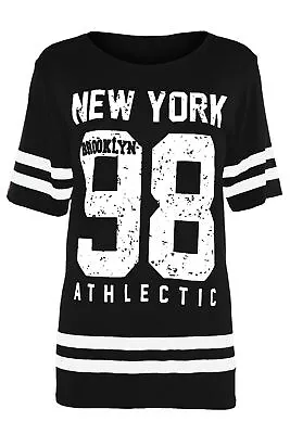 Buy Kids Brooklyn 76 New York 98 T Shirt Girls Varsity Basketball Cap Sleeve Top • 3.99£