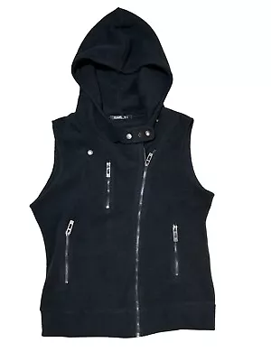 Buy Thanth Hoodie Vest Size Medium Fleece Full Zip Sleeveless Hooded Jacket Black • 17£