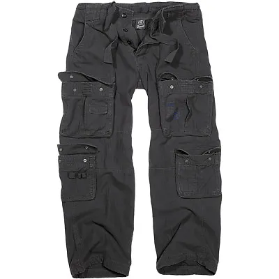 Buy Brandit Mens Pure Vintage Police Combat Trousers Security Work Cargo Pants Black • 53.95£