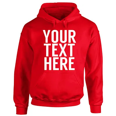 Buy Unisex Personalised Message Hoodie - Custom Your Text Printed - Ladies & Mens • 20.99£