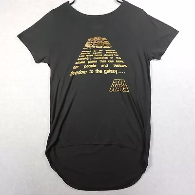 Buy Star Wars Shirt Womens Extra Large Bib Hem Movie Promo Episode IV Title Black • 18.92£