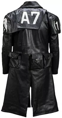 Buy Mens Trench Coat A7 Fallout Vegas Veteran Ranger Real Black Sheep Leather Coat • 98.99£