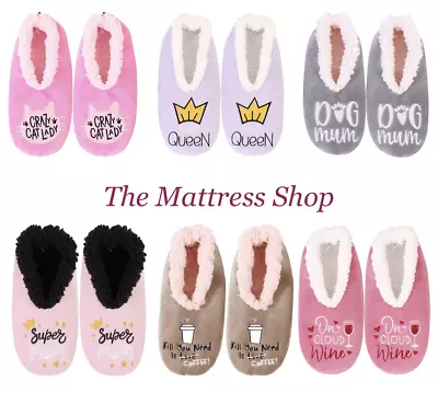 Buy ~❤️~SNUGGUPS Quotes Womens Slippers Socks Mum Mothers Day Gift 2024 Sploshies • 15.61£