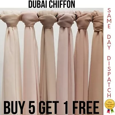 Buy High Quality Plain Chiffon Hijab Scarf Shawl Wrap Soft Georgette Dubai Elegant • 6.99£