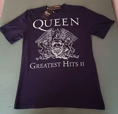 Buy Queen Greatest Hits Ii T Shirt Size Medium Blue Brand New Tags Freddie Mercury • 13.99£