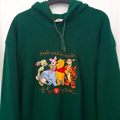 Buy 90s Vintage Disney Fleece Hoodie Pullover Jumper Sweatshirt Winnie The Pooh • 30£