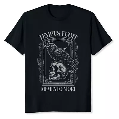 Buy  Tempus Fugit Memento Mori Skull Crow Bird T-Shirt • 15.99£