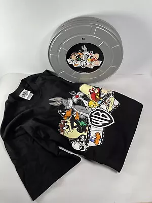 Buy Vintage Warner Looney Tunes T-Shirt 1991 | Movie Reel Tin | Single Stitch | M • 44.99£