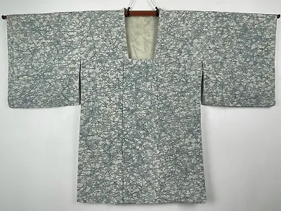 Buy Vintage Original 1950’s Japanese Wax Dyed Crepe Silk Michiyuki Kimono Jacket M • 22£