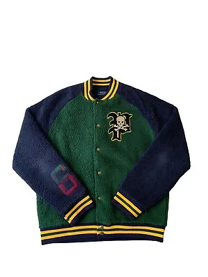 Buy Polo Ralph Lauren Fleece Jacket Men M St. Andrew Pirate Skull 67 Varsity Sherpa • 109.99£