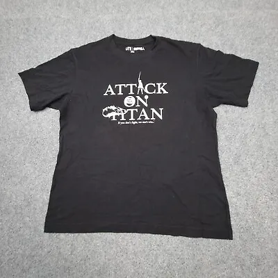 Buy Attack On Titan Shirt Mens MEDIUM Black Anime UNIQLO Cotton T Shirt Size M • 11.31£
