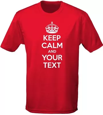 Buy Keep Calm Your Text Personalised Mens T-Shirt 10 Colours (S-3XL) By Swagwear • 10.65£