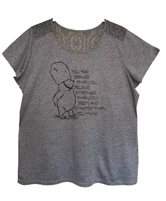 Buy Disney Parks Winnie The Pooh Grey Top - Size XXL You Are Braver Than You Believe • 19.99£