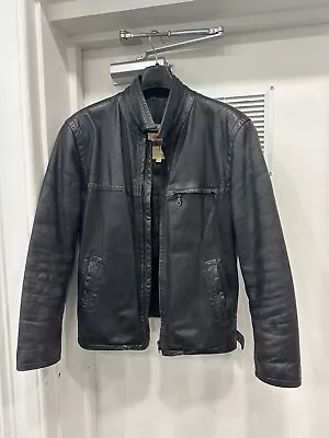 Buy Men's Black Fitted Buffalo Leather Jacket Vintage Saga Ibañez 36-38inch Superb • 20£