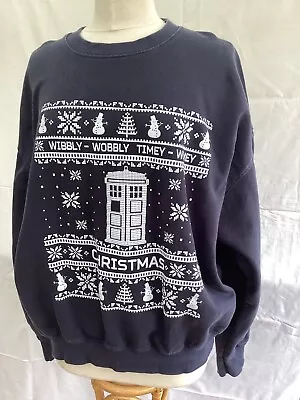 Buy Doctor Who Tardis Christmas Jumper - Wibbly Wobbly Timey Wimey Size 2XL • 9£