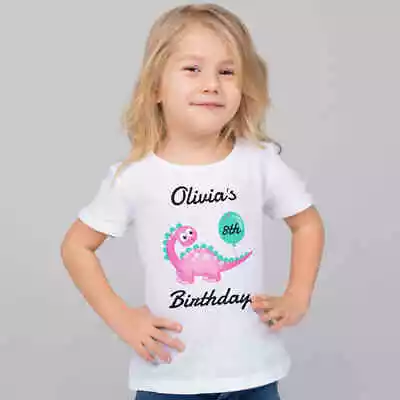 Buy Personalised Birthday Dinosaur Age Tshirt. 100% Cotton Child/kids/toddler/baby • 8.95£