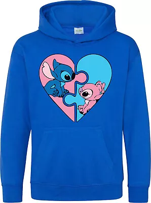 Buy Lilo And Stitch Disney Heart Hoodie, Ohana Xmax Gift Hood, Unisex Kids Hood Top • 23.99£