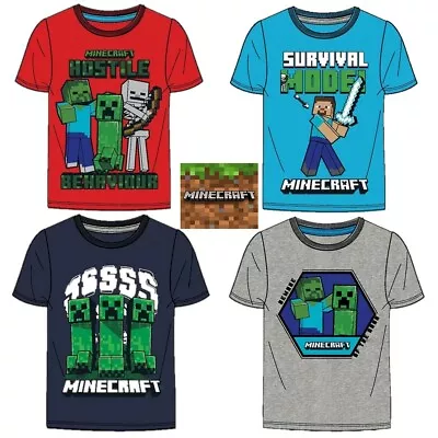 Buy Boys Kids Child Children Minecraft Cotton Gamer T Shirt T-shirt Age 5-12 Years C • 8.99£