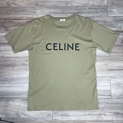 Buy Celine T-shirt Khaki Green Genuine Authentic • 200£