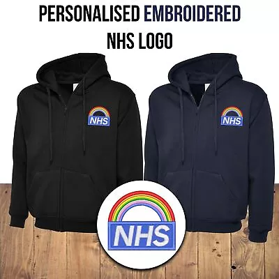 Buy Personalised NHS Embroidered Logo / Text Cool Zipper Hoody Cool Warm Woekwear • 22.99£