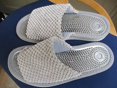 Buy Mule Slipper Size 7/8 Only Worn For 2 Hours Indoors (too Big) Silver Grey • 9.99£