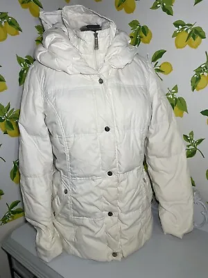 Buy DKNY White Puffer Jacket Coat Sz L Long Sleeve Down Mix • 19.94£