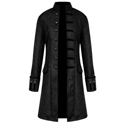 Buy Mens Vintage Steampunk Tailcoat Jacket Gothic Victorian Frock Coat Cosplay Black • 22.41£