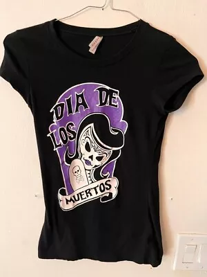 Buy Women Or Youth Size Med Black Tshirt Dia De Los Muertos Halloween Day Of Dead • 6.94£