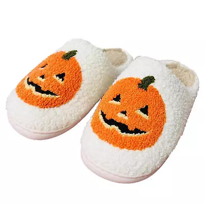 Buy Halloween Slippers Spooky Slides Jack Lantern Pumpkin Slippers Women Men Flat • 10.27£