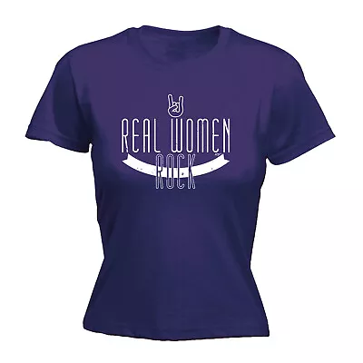 Buy Real Women Rock - Womens T Shirt Funny T-Shirt Novelty Gift Tshirt • 12.95£