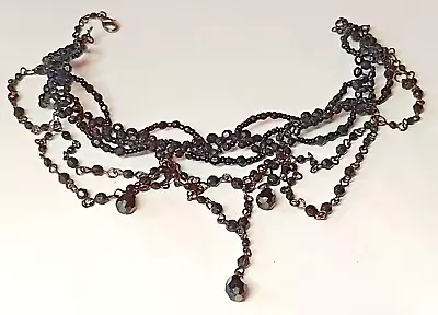 Buy  SB13 --vintage Victorian Style Goth Black Beads Choker Necklace & Earrings • 5£