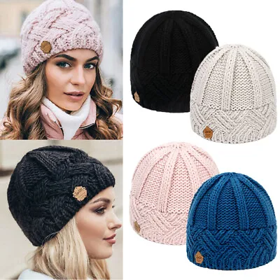 Buy Chunky Cable Knitted Woolly Beanie Cap Skateboard Outdoor Ski Hat Winter Warmer • 5.99£
