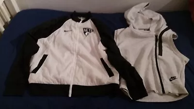 Buy Vintage Black + White Nike Nets NBA Jacket Size XL+Grey Sleeveless Nike Hoodie M • 7.50£
