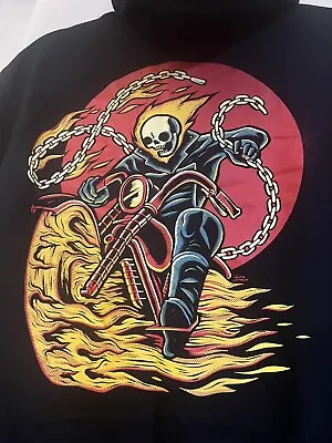 Buy Disney Marvel Lootwear Ghost Rider Pullover Hoodie T-Shirt - Women’s Size Large • 24.10£