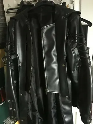Buy Men's Long Black Faux Leather Goth Biker Matrix Coat - 50 Inch Chest (127 Cm) • 349.99£