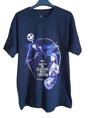 Buy Disney The Nightmare Before Christmas Jack & Sally T-Shirt Black - Size Medium • 14.99£