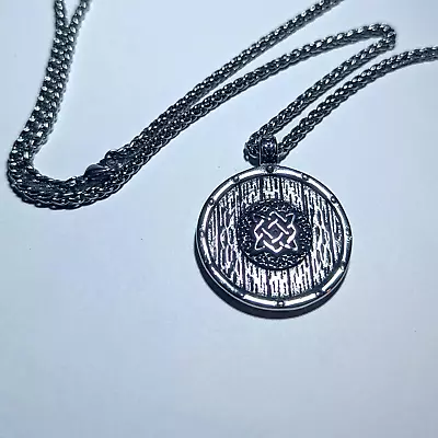 Buy Stainless Steel Viking Shield Mens Norse Pendant Necklace Wheat Chain 65cm UK • 9.99£