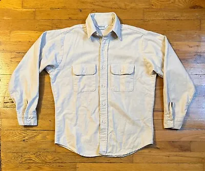 Buy Vintage Five Brother Chamois Cloth Flannel Shirt Union Made USA Ecru • 47.24£