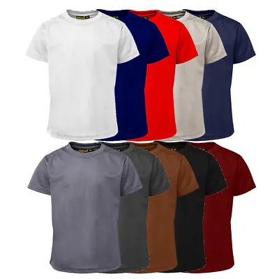 Buy Girls Boys Plain Tee(T-SHIRT) Shirts Kids Crew Neck School Uniform PE Top Vest • 3.99£