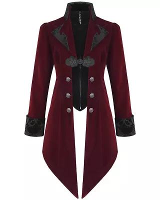 Buy Devil Fashion Mens Jacket Coat Red Black Velvet Gothic Steampunk VTG Aristocrat • 89.99£