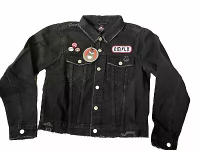 Buy Emily Strange Black Jean Distressed Jacket • 67.56£