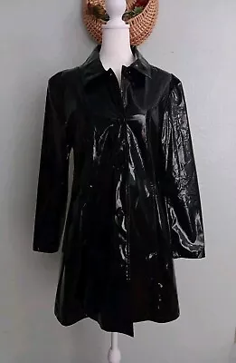 Buy R Wear Rampage Vtg Women Black Vinyl Jacket Sz L 90s Goth  • 33.75£