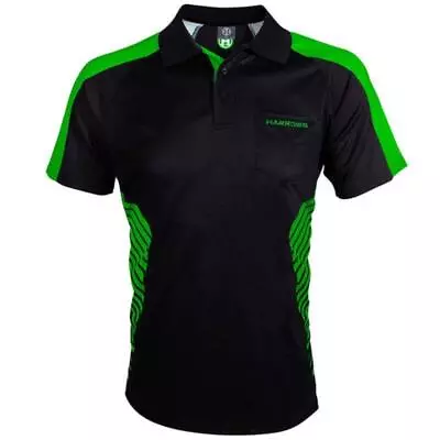 Buy Harrows Darts Vivid Black & Green Darts Shirt • 21.99£