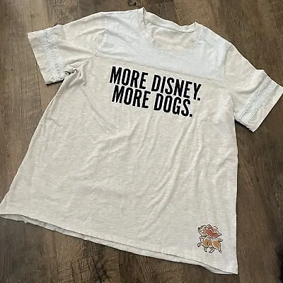 Buy Disney Parks T Shirt Womens Sz XL More Disney More Dogs Lady And The Tramp Gray • 9.75£