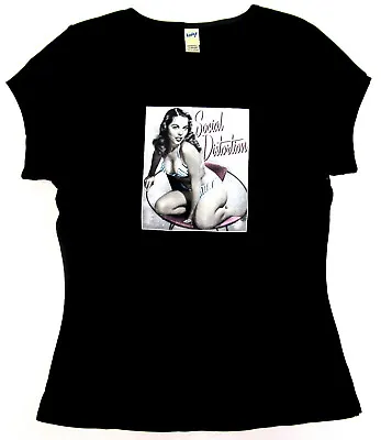 Buy SOCIAL DISTORTION T-shirt Pin Up Bikini Girl Women JUNIOR Tee XL Black New • 12.08£